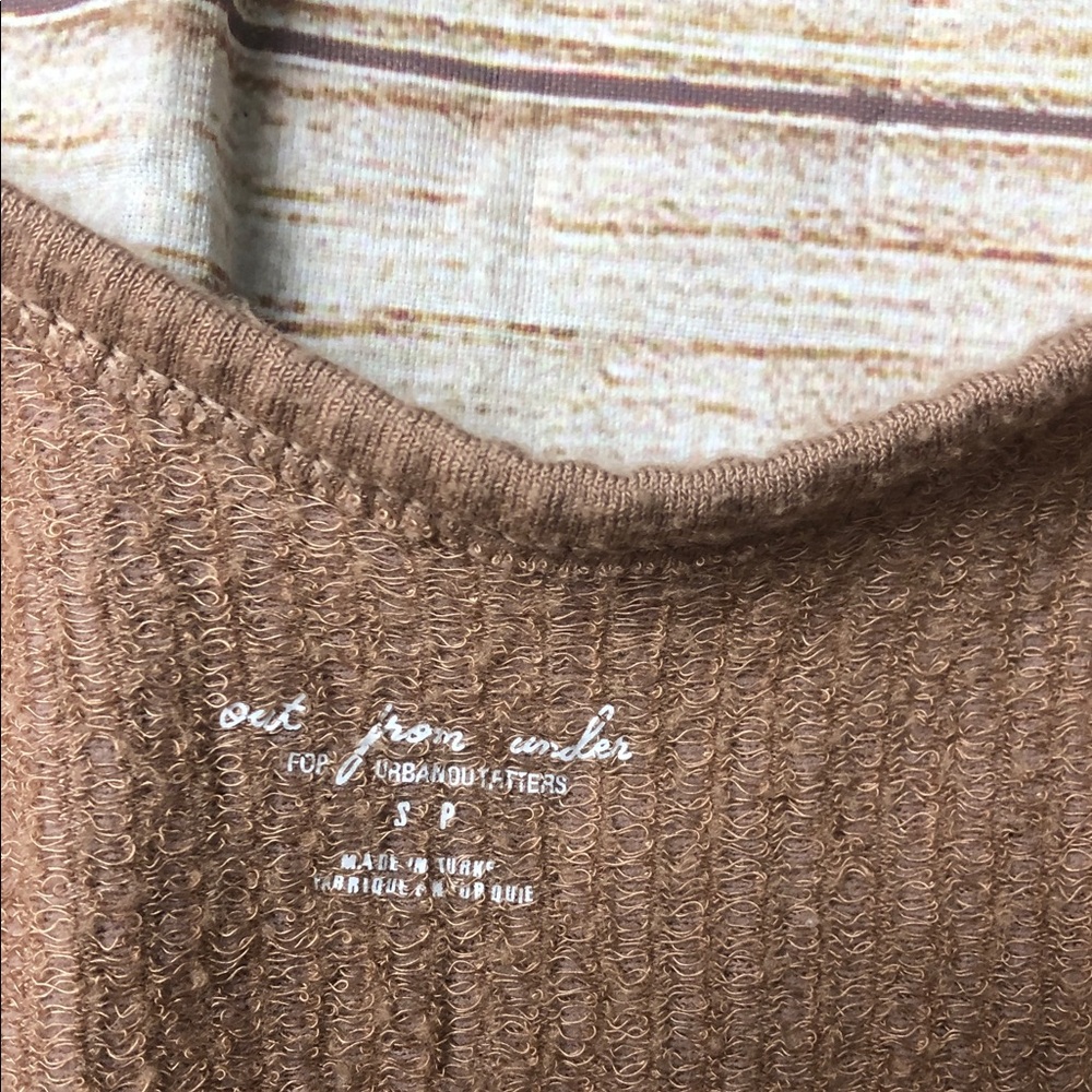 Urban Outfitters Out from Under Ribbed V-Neck Cropped Tank - Brown - Picture 2 of 5